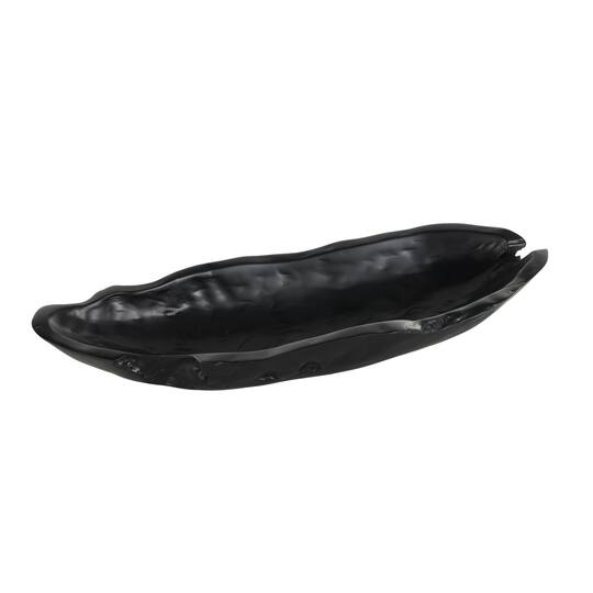 3.5" Black Teak Wood Handmade Live Edge Abstract Decorative Bowl